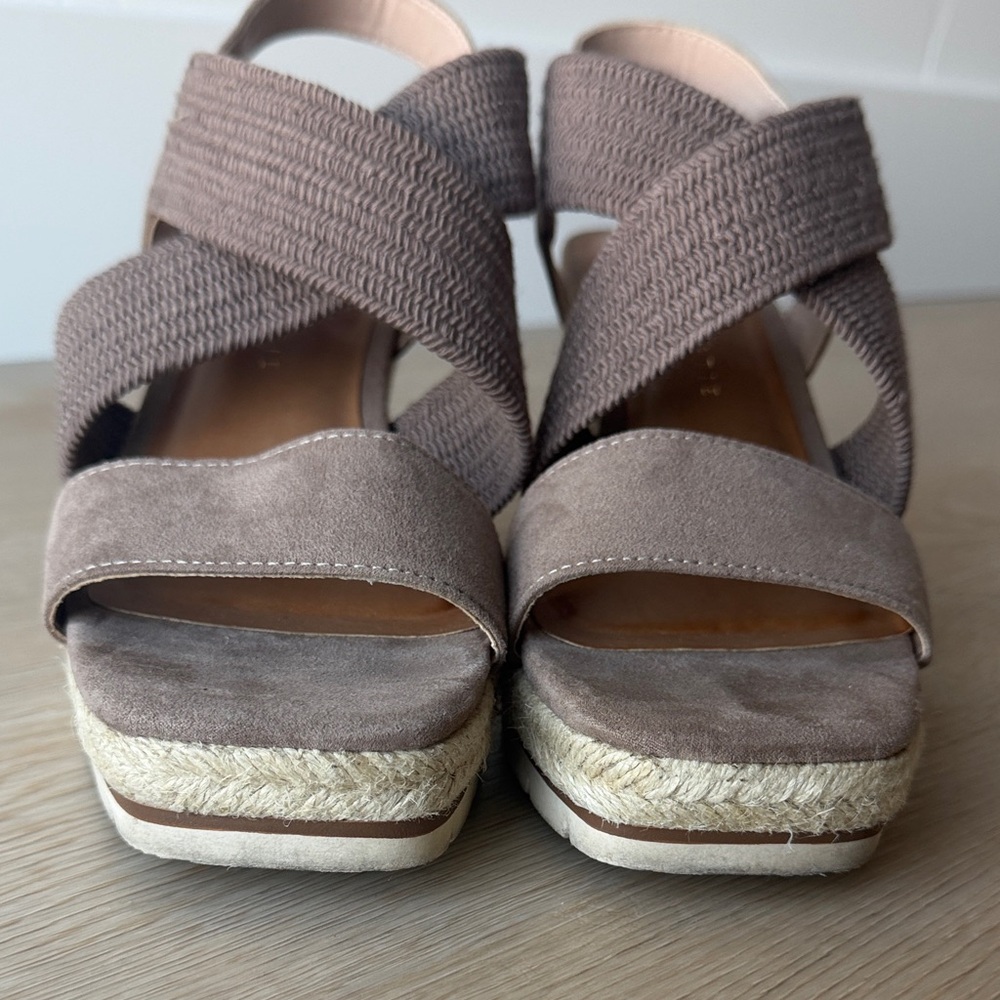 Women’s Kellie & Katie Taupe Espadrille Wedge Sandals - Picture 7 of 10